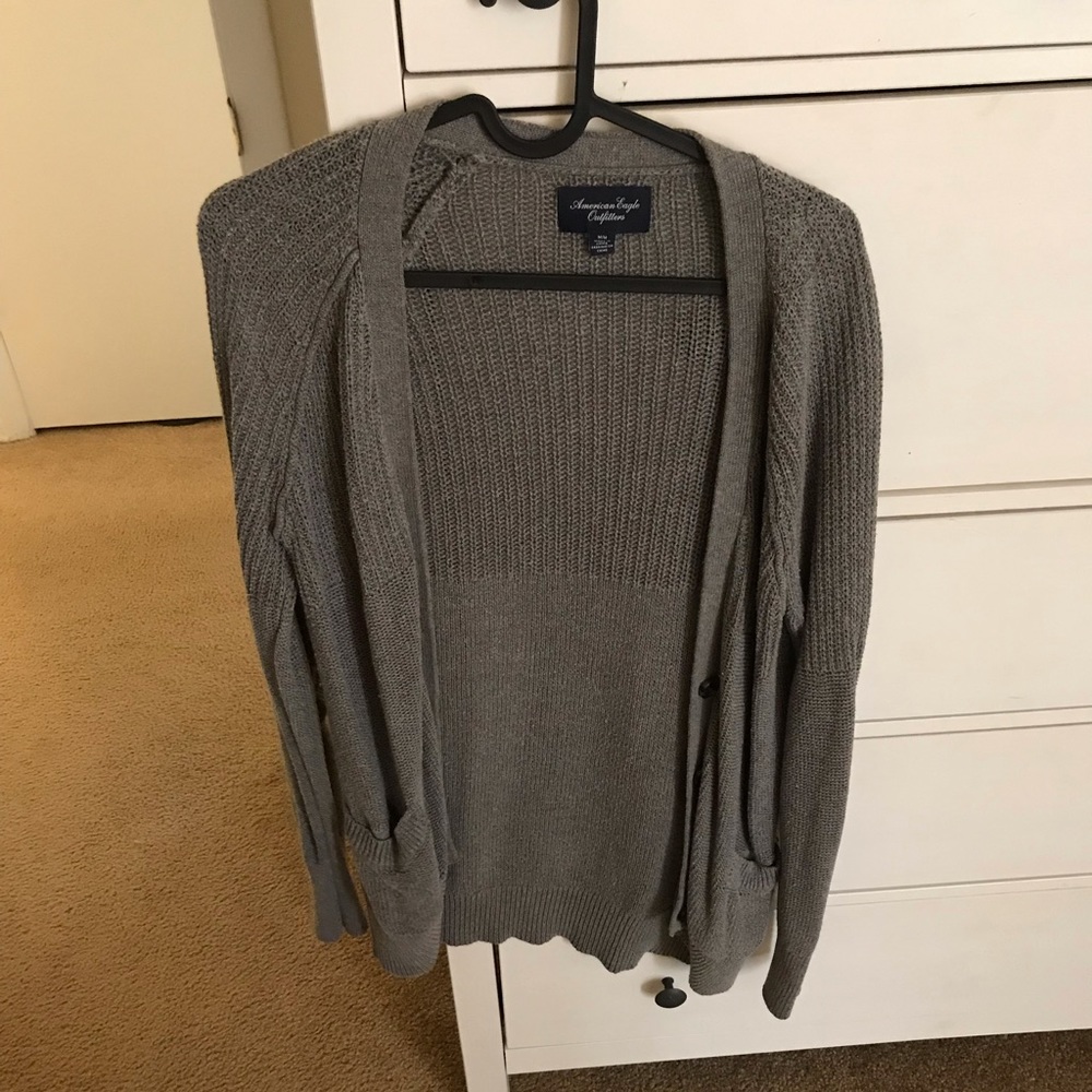 Grey AE cardigan.